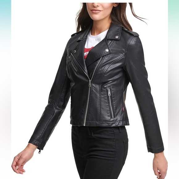 Levi's Women's The Classic Faux Leather Moto Jacket - Picture 3 of 11